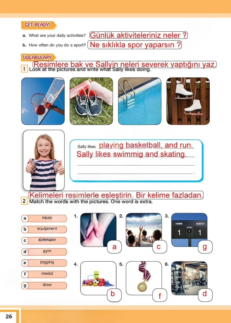 7. Sınıf İngilizce Ders Kitabı Cevapları Bilim ve Kültür Yayınları Sayfa 26 Çözüm Görseli