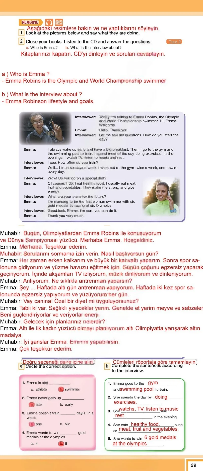 7. Sınıf İngilizce Ders Kitabı Cevapları Bilim ve Kültür Yayınları Sayfa 29 Çözüm Görseli