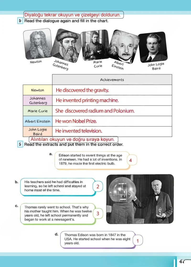 7. Sınıf İngilizce Ders Kitabı Cevapları Bilim ve Kültür Yayınları Sayfa 47 Çözüm Görseli