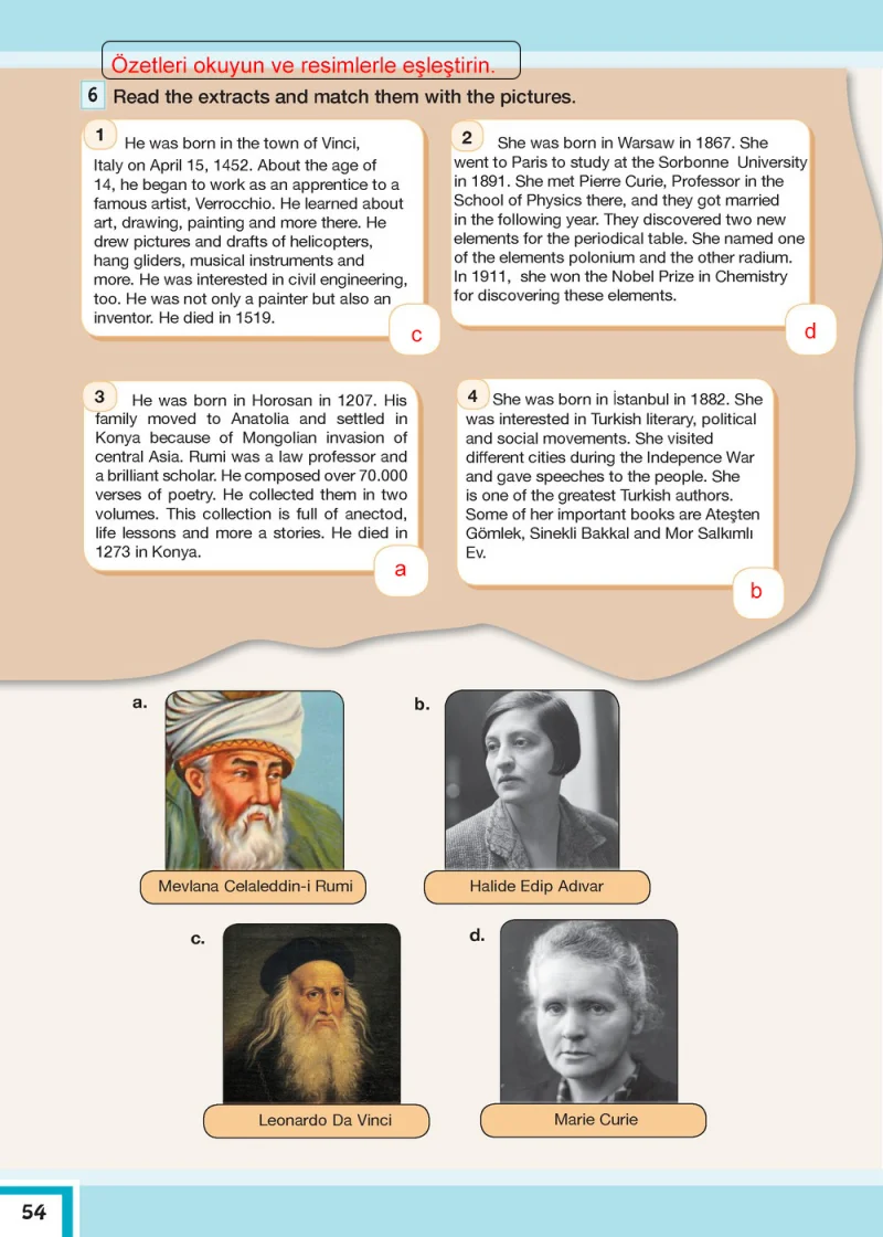 7. Sınıf İngilizce Ders Kitabı Cevapları Bilim ve Kültür Yayınları Sayfa 54 Çözüm Görseli