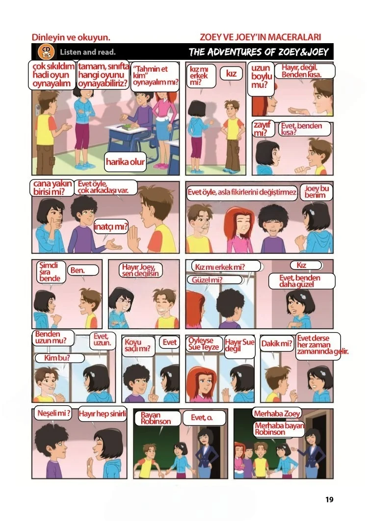 7. Sınıf İngilizce Ders Kitabı Cevapları Kök-e Yayınları Sayfa 19 Çözüm Görseli