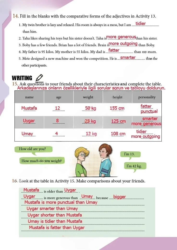 7. Sınıf İngilizce Ders Kitabı Cevapları Meb Yayınları Sayfa 16 Çözüm Görseli