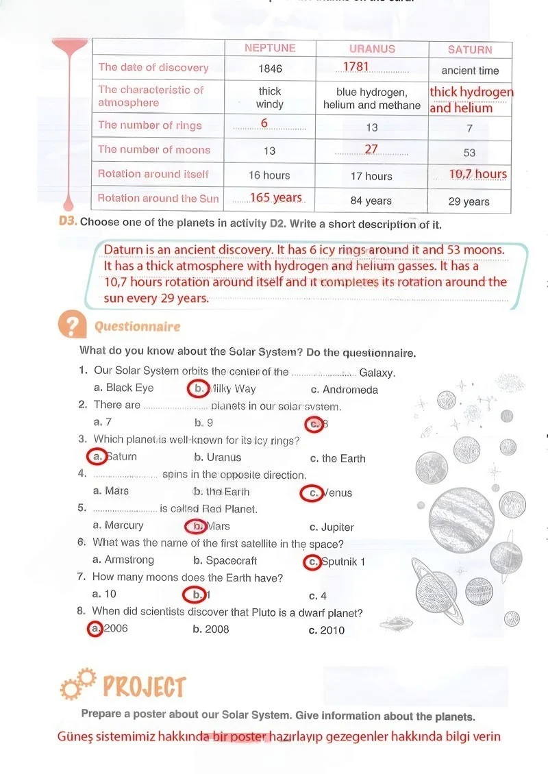 7. Sınıf İngilizce Ders Kitabı Cevapları Yıldırım Yayınları Sayfa 126 Çözüm Görseli