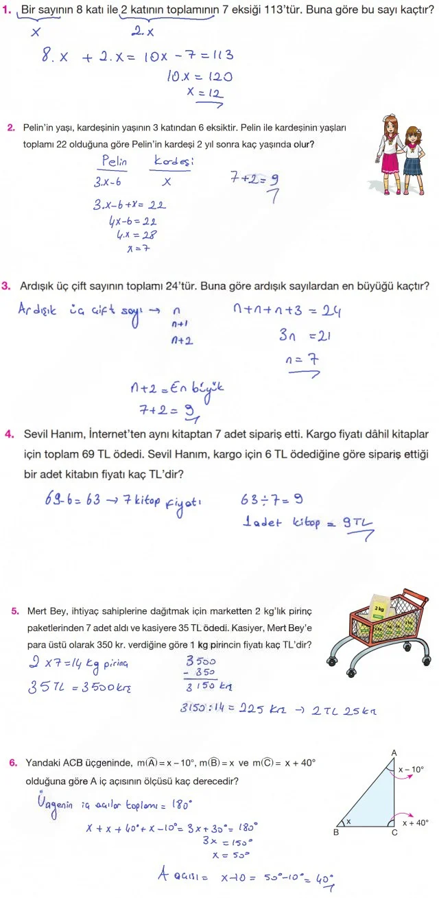 7. Sınıf Matematik Ders Kitabı Cevapları Berkay Yayınları Sayfa 100 Çözüm Görseli