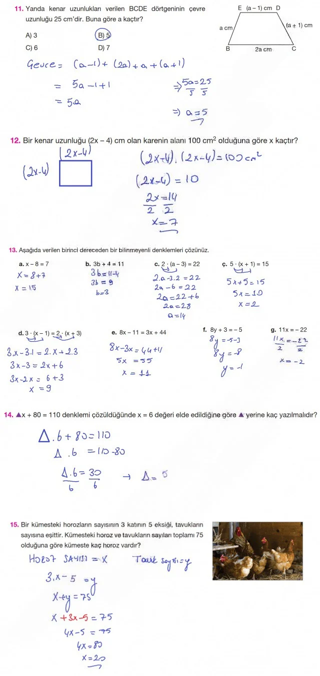 7. Sınıf Matematik Ders Kitabı Cevapları Berkay Yayınları Sayfa 103 Çözüm Görseli