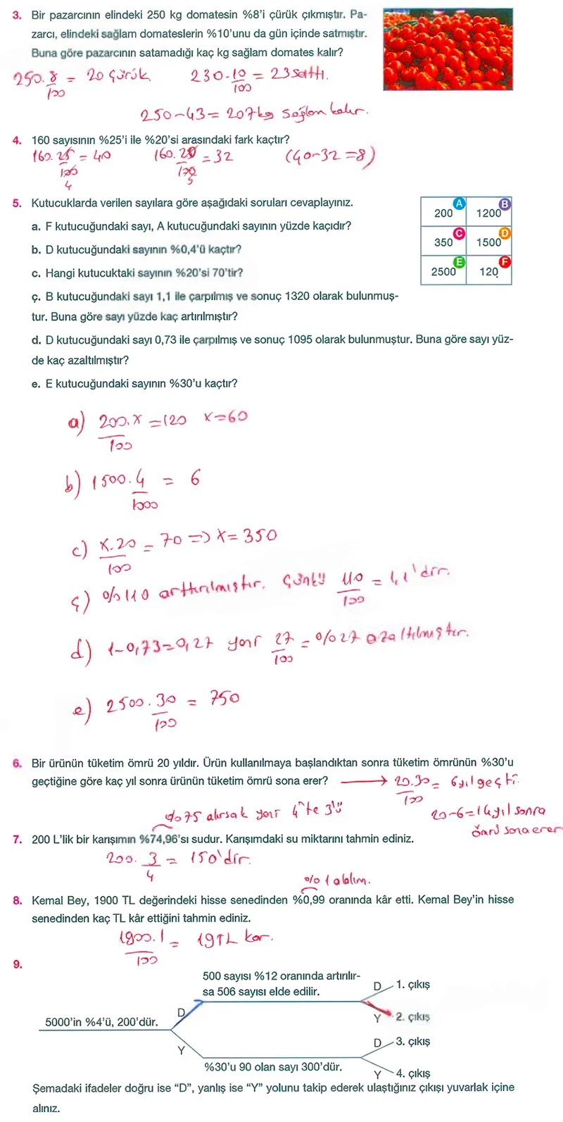 7. Sınıf Matematik Ders Kitabı Cevapları Berkay Yayınları Sayfa 136 Çözüm Görseli
