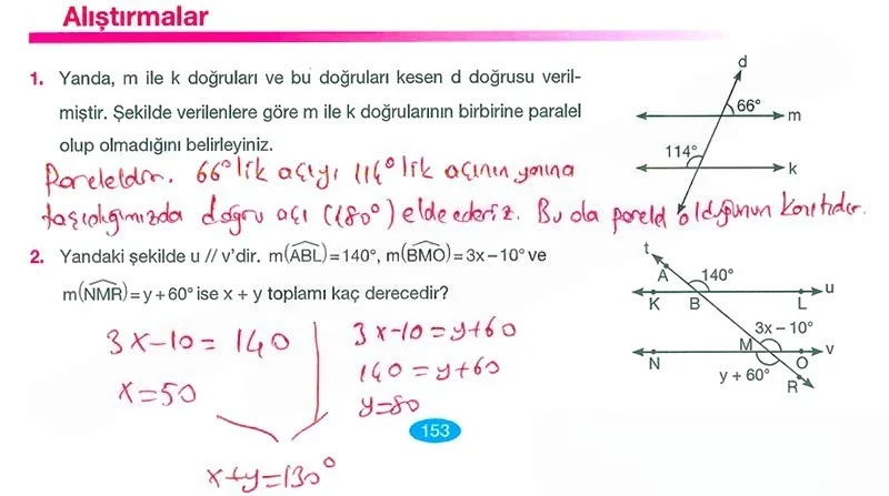 7. Sınıf Matematik Ders Kitabı Cevapları Berkay Yayınları Sayfa 153 Çözüm Görseli