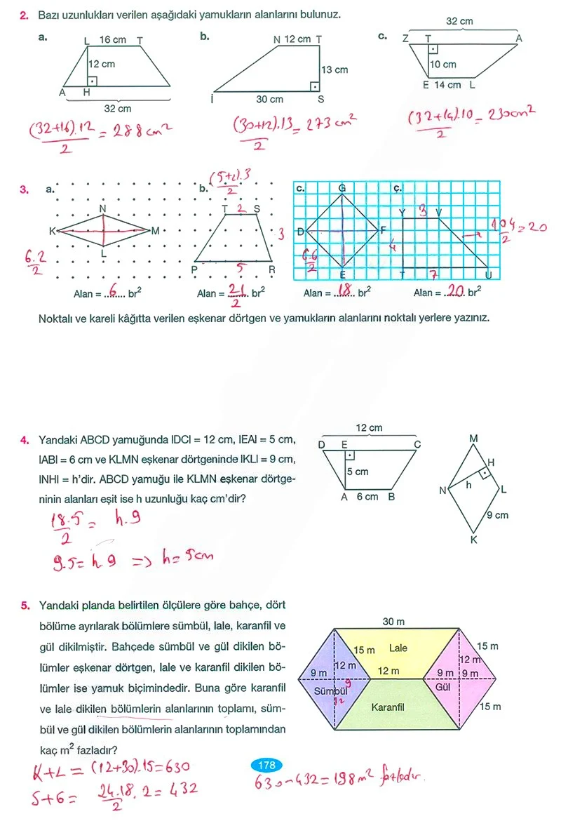 7. Sınıf Matematik Ders Kitabı Cevapları Berkay Yayınları Sayfa 178 Çözüm Görseli