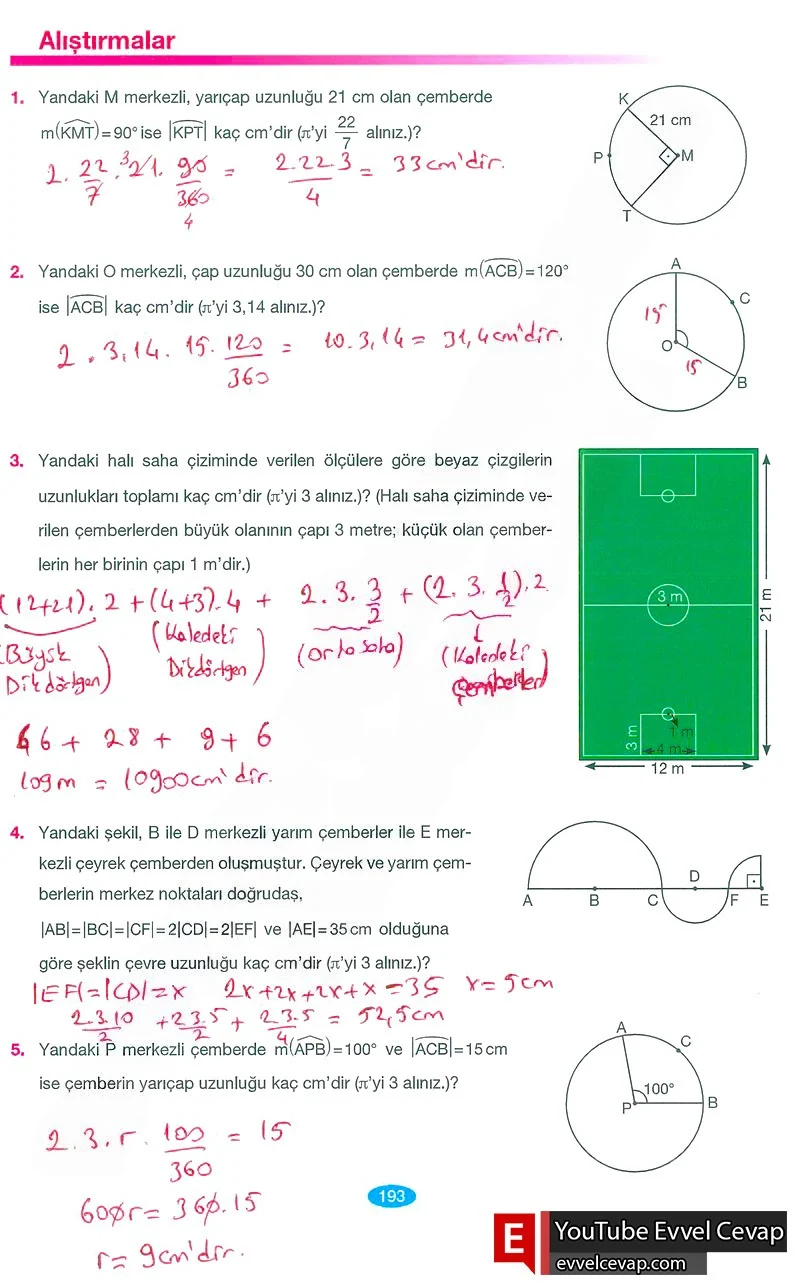 7. Sınıf Matematik Ders Kitabı Cevapları Berkay Yayınları Sayfa 193 Çözüm Görseli