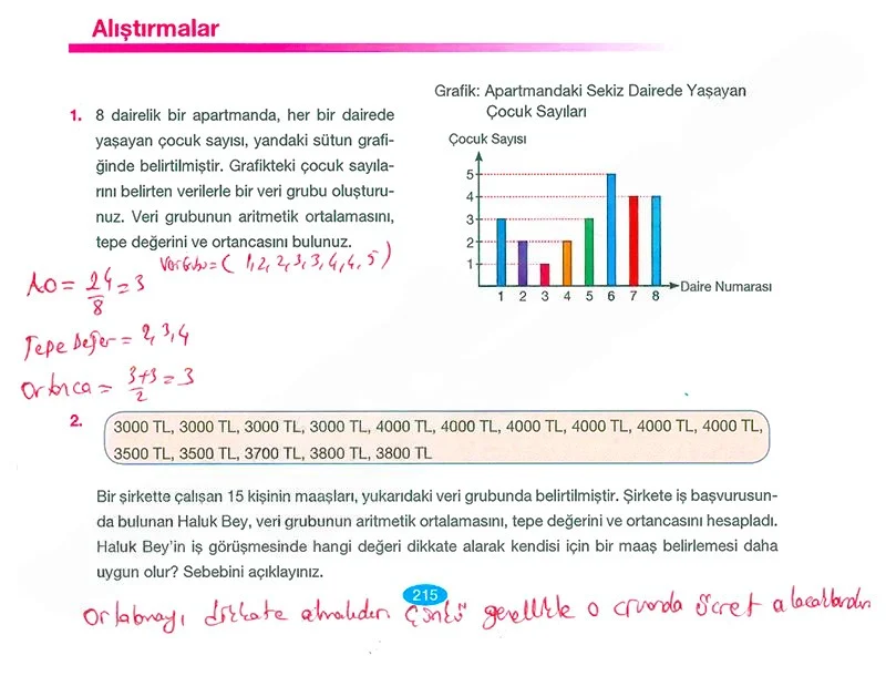 7. Sınıf Matematik Ders Kitabı Cevapları Berkay Yayınları Sayfa 215 Çözüm Görseli