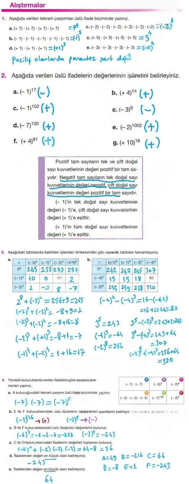 7. Sınıf Matematik Ders Kitabı Cevapları Berkay Yayınları Sayfa 32 Çözüm Görseli