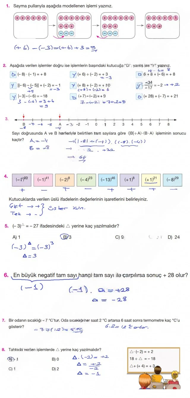 7. Sınıf Matematik Ders Kitabı Cevapları Berkay Yayınları Sayfa 36 Çözüm Görseli