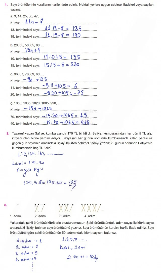 7. Sınıf Matematik Ders Kitabı Cevapları Berkay Yayınları Sayfa 86 Çözüm Görseli