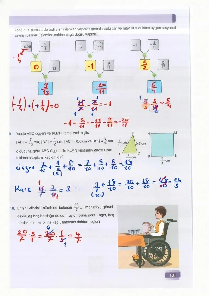 7. Sınıf Matematik Ders Kitabı Cevapları Edat Yayınları Sayfa 101 Çözüm Görseli