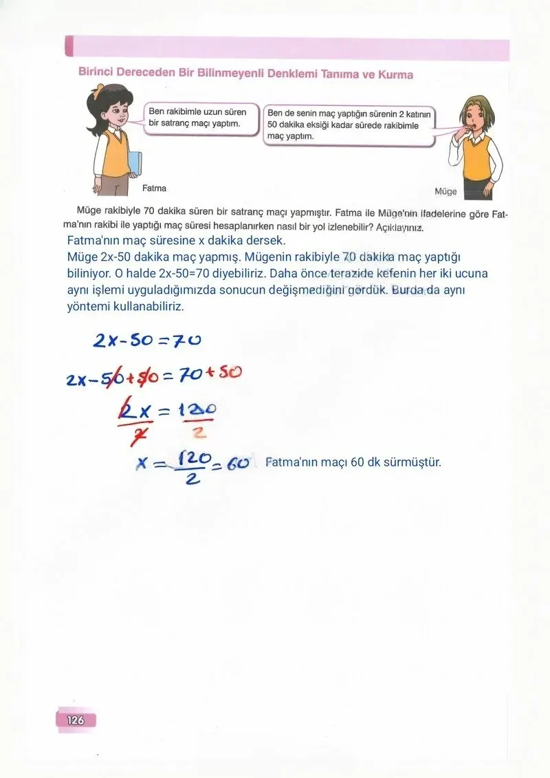 7. Sınıf Matematik Ders Kitabı Cevapları Edat Yayınları Sayfa 126 Çözüm Görseli
