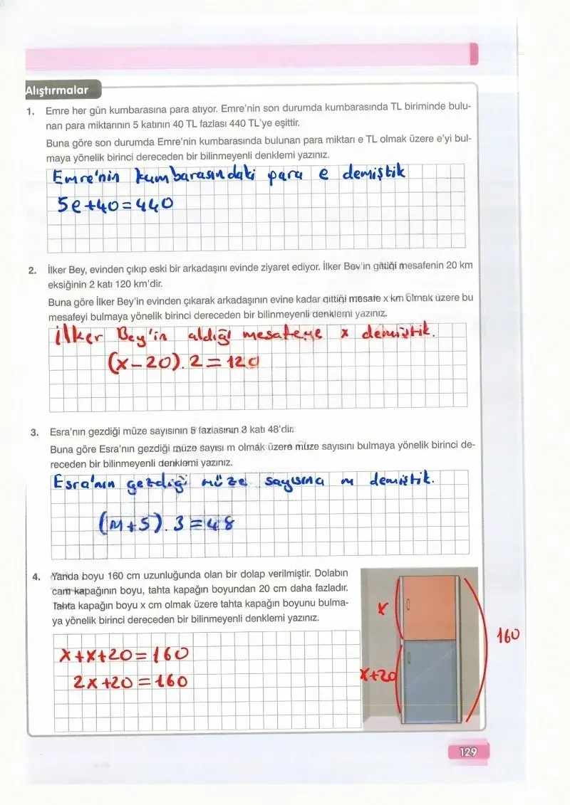 7. Sınıf Matematik Ders Kitabı Cevapları Edat Yayınları Sayfa 129 Çözüm Görseli
