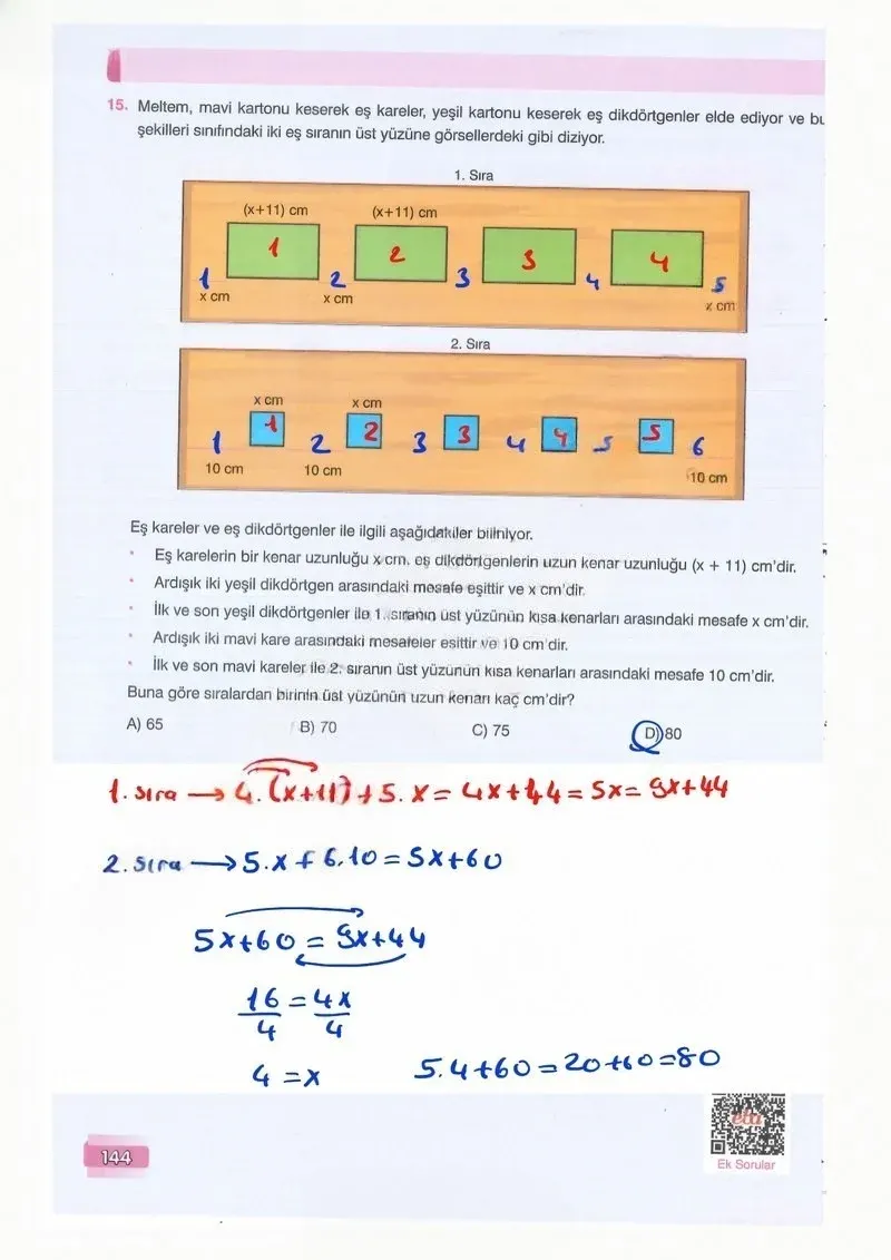7. Sınıf Matematik Ders Kitabı Cevapları Edat Yayınları Sayfa 144 Çözüm Görseli