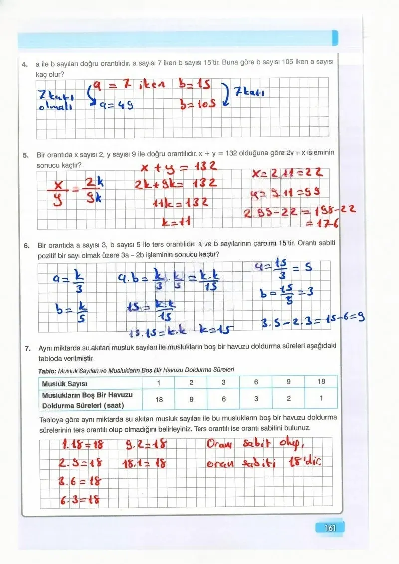7. Sınıf Matematik Ders Kitabı Cevapları Edat Yayınları Sayfa 161 Çözüm Görseli