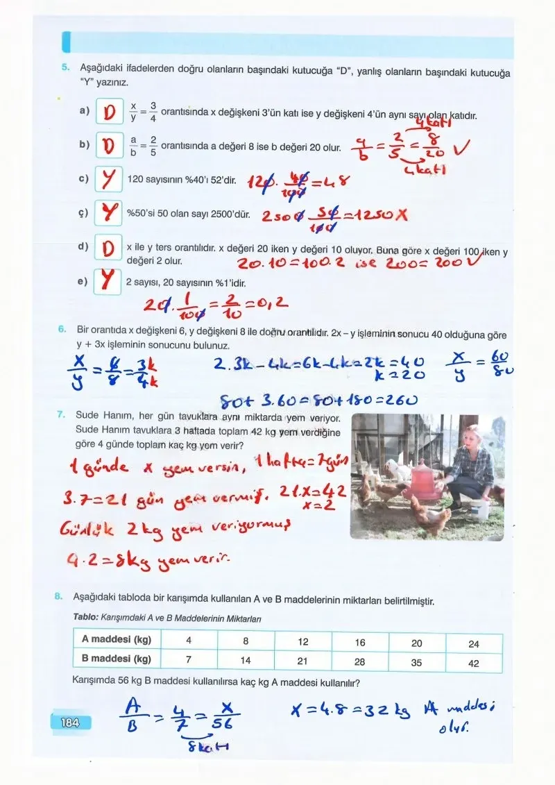 7. Sınıf Matematik Ders Kitabı Cevapları Edat Yayınları Sayfa 184 Çözüm Görseli