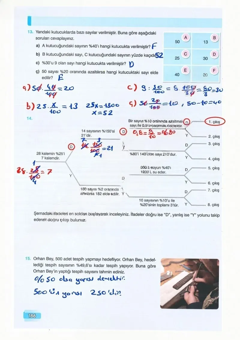 7. Sınıf Matematik Ders Kitabı Cevapları Edat Yayınları Sayfa 186 Çözüm Görseli