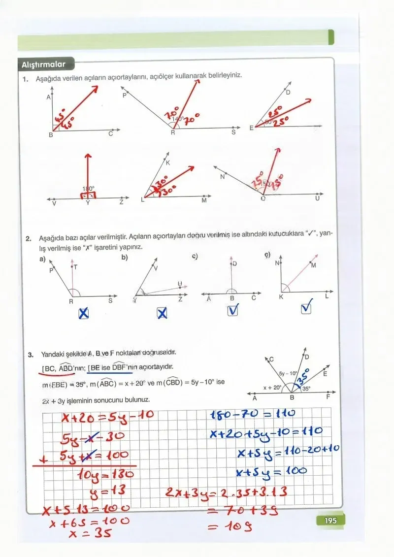 7. Sınıf Matematik Ders Kitabı Cevapları Edat Yayınları Sayfa 195 Çözüm Görseli