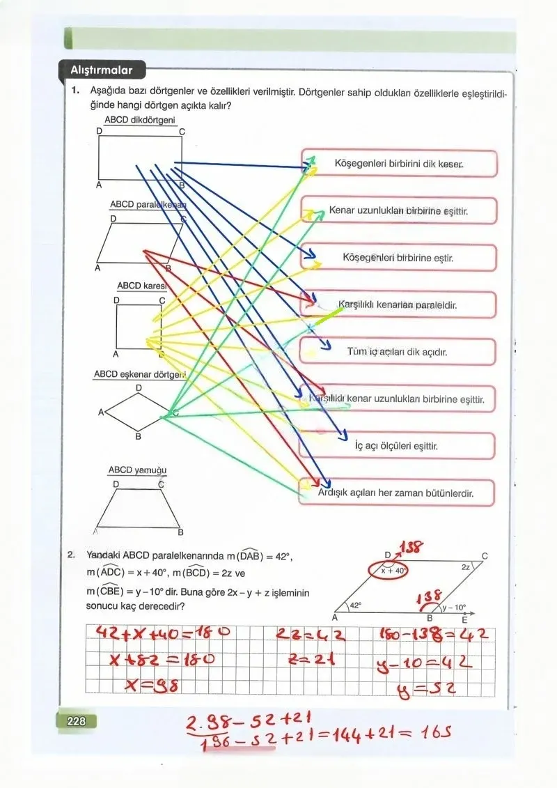 7. Sınıf Matematik Ders Kitabı Cevapları Edat Yayınları Sayfa 228 Çözüm Görseli