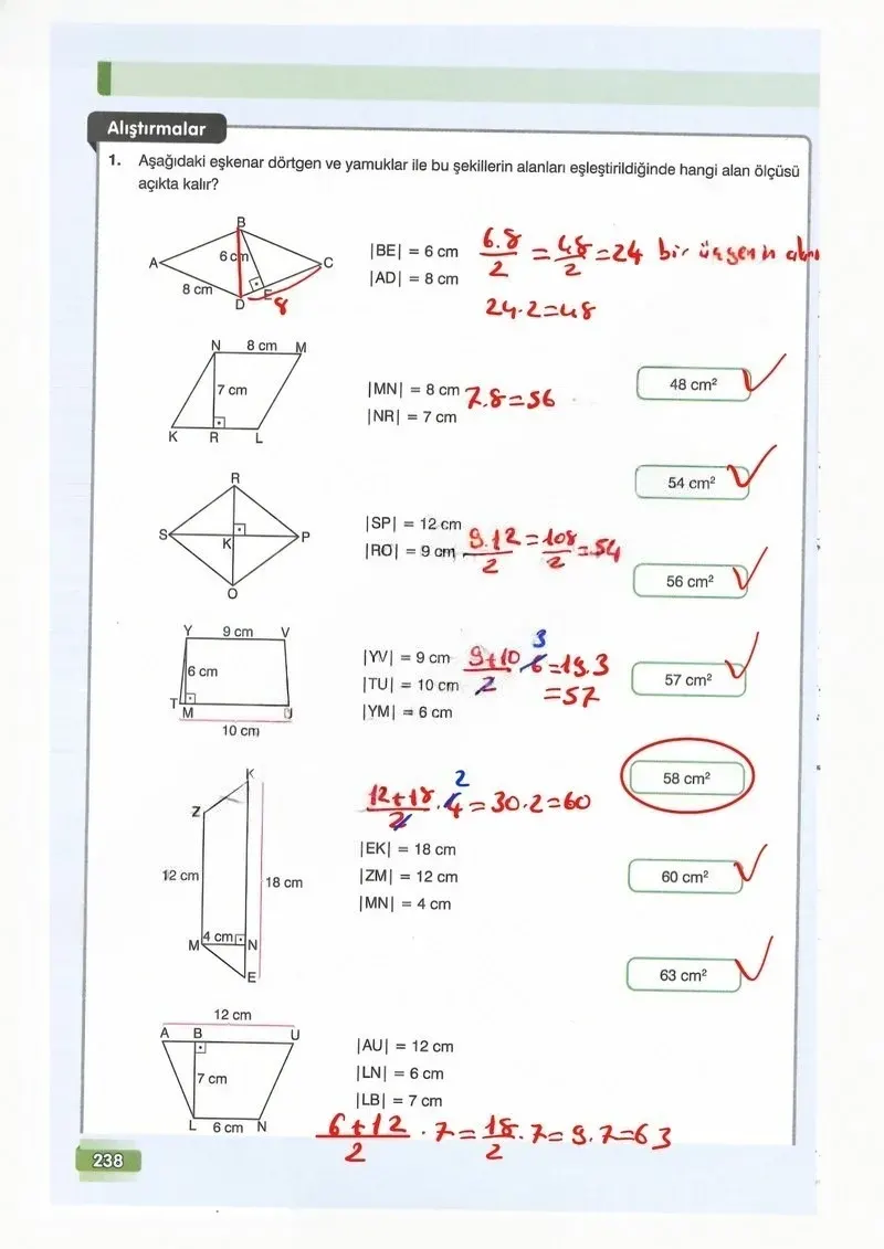 7. Sınıf Matematik Ders Kitabı Cevapları Edat Yayınları Sayfa 238 Çözüm Görseli