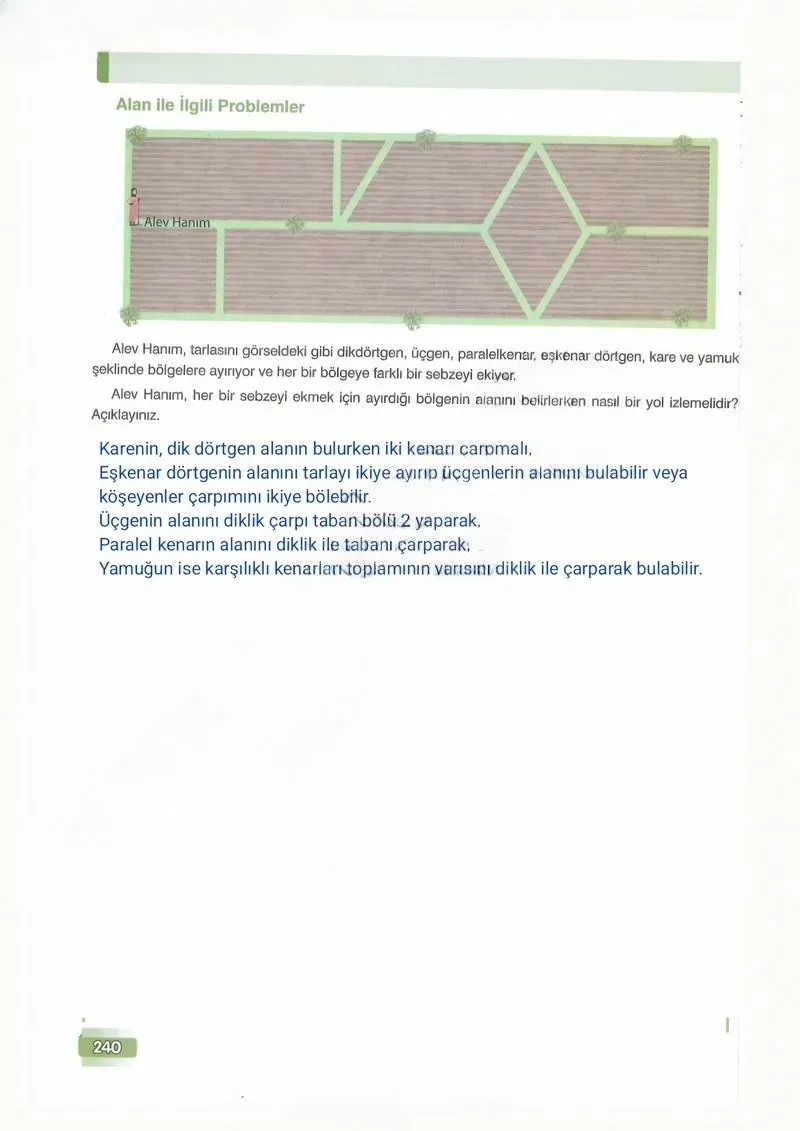 7. Sınıf Matematik Ders Kitabı Cevapları Edat Yayınları Sayfa 240 Çözüm Görseli