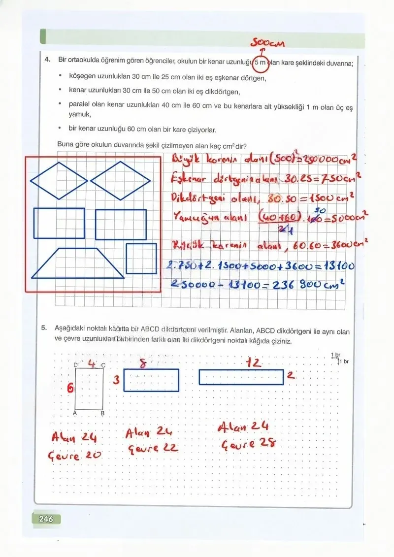 7. Sınıf Matematik Ders Kitabı Cevapları Edat Yayınları Sayfa 246 Çözüm Görseli