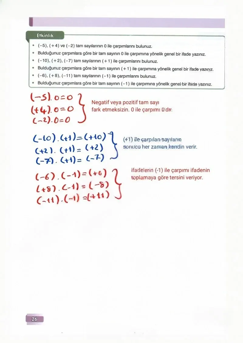 7. Sınıf Matematik Ders Kitabı Cevapları Edat Yayınları Sayfa 26 Çözüm Görseli