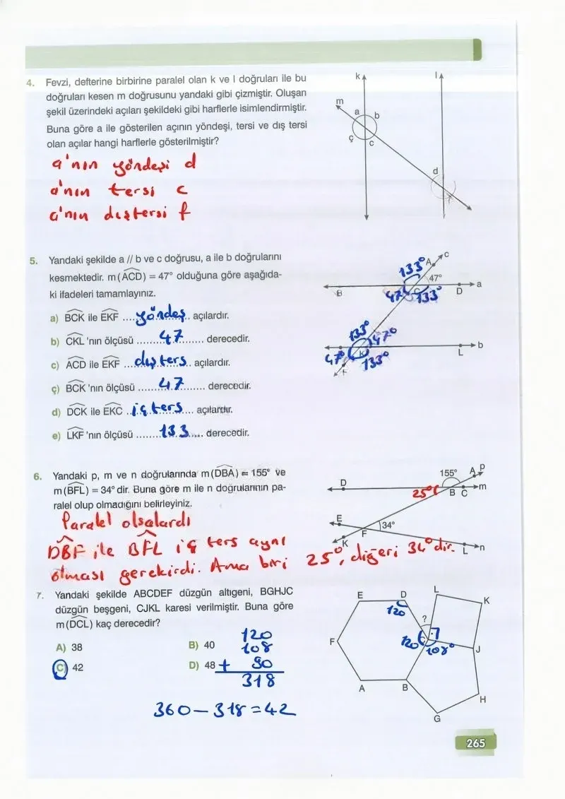 7. Sınıf Matematik Ders Kitabı Cevapları Edat Yayınları Sayfa 265 Çözüm Görseli