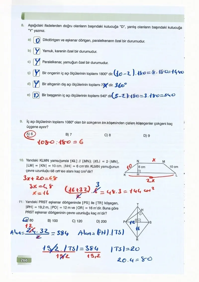 7. Sınıf Matematik Ders Kitabı Cevapları Edat Yayınları Sayfa 266 Çözüm Görseli