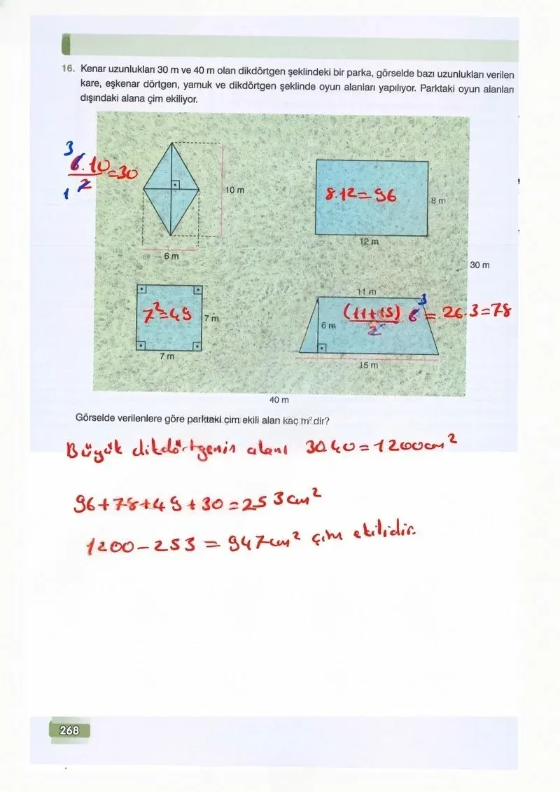 7. Sınıf Matematik Ders Kitabı Cevapları Edat Yayınları Sayfa 268 Çözüm Görseli