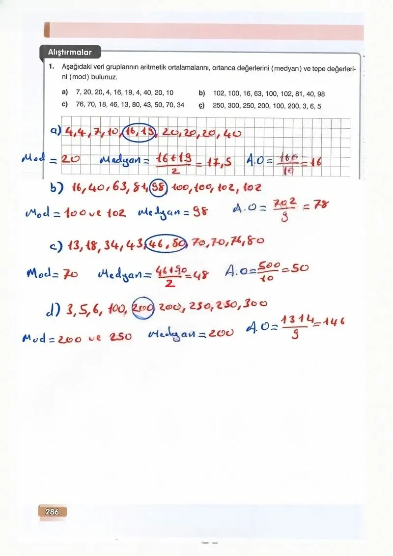 7. Sınıf Matematik Ders Kitabı Cevapları Edat Yayınları Sayfa 286 Çözüm Görseli