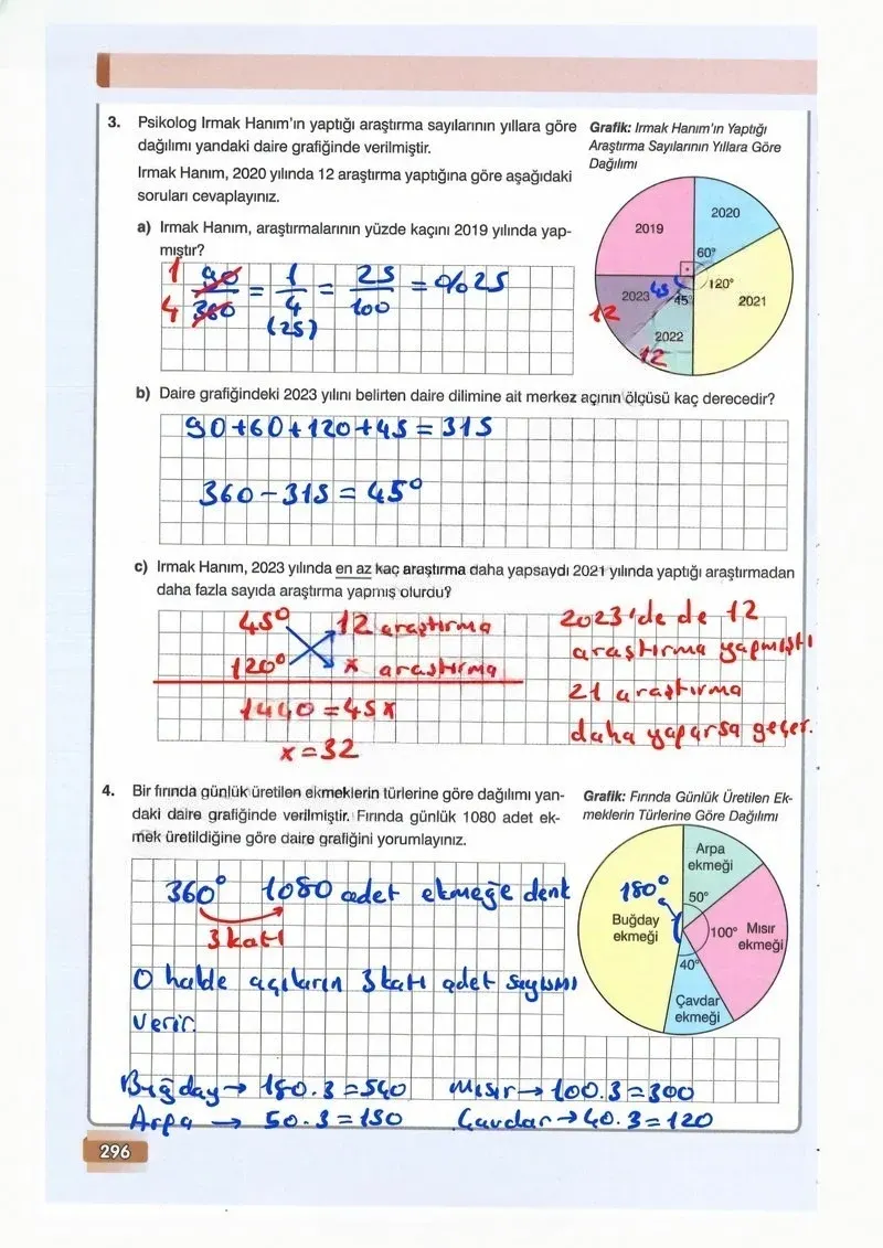 7. Sınıf Matematik Ders Kitabı Cevapları Edat Yayınları Sayfa 296 Çözüm Görseli