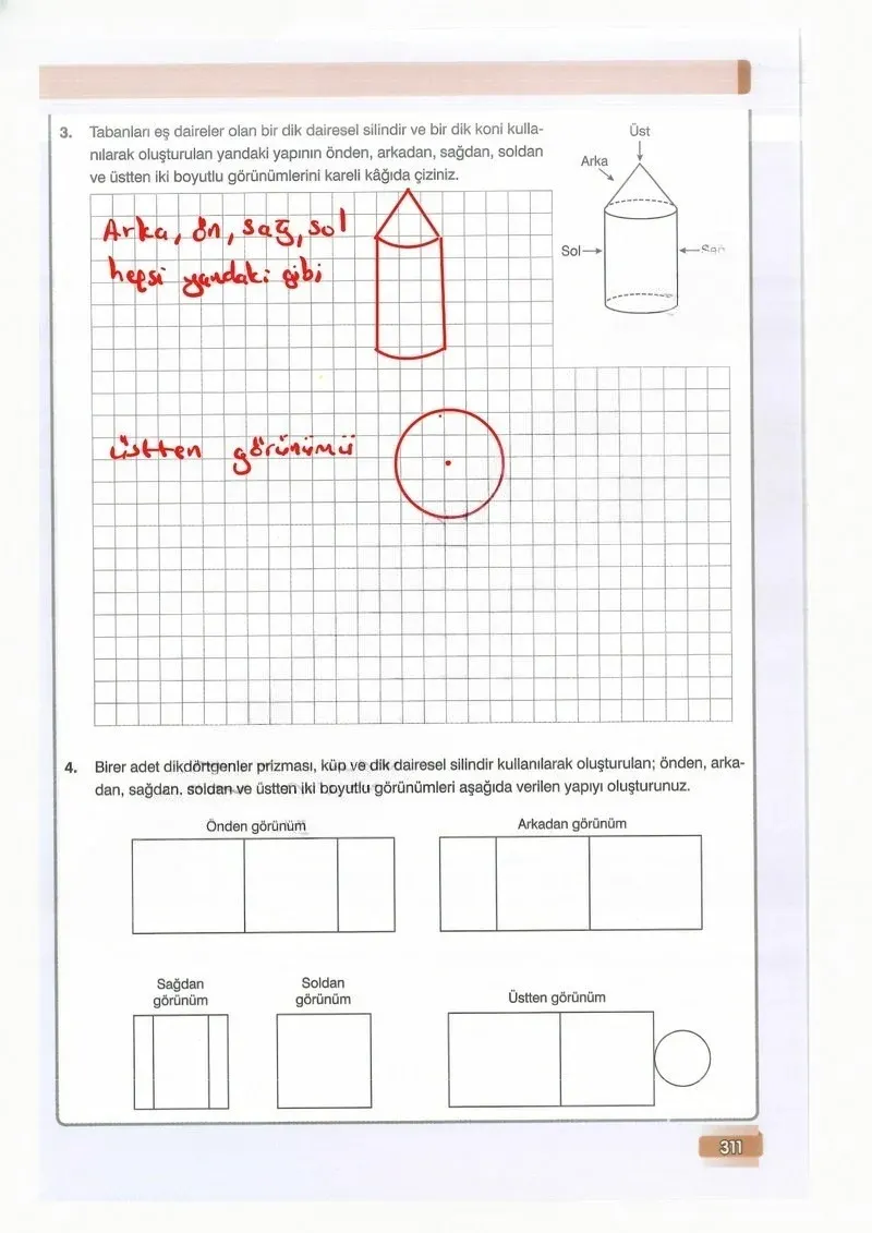 7. Sınıf Matematik Ders Kitabı Cevapları Edat Yayınları Sayfa 311 Çözüm Görseli