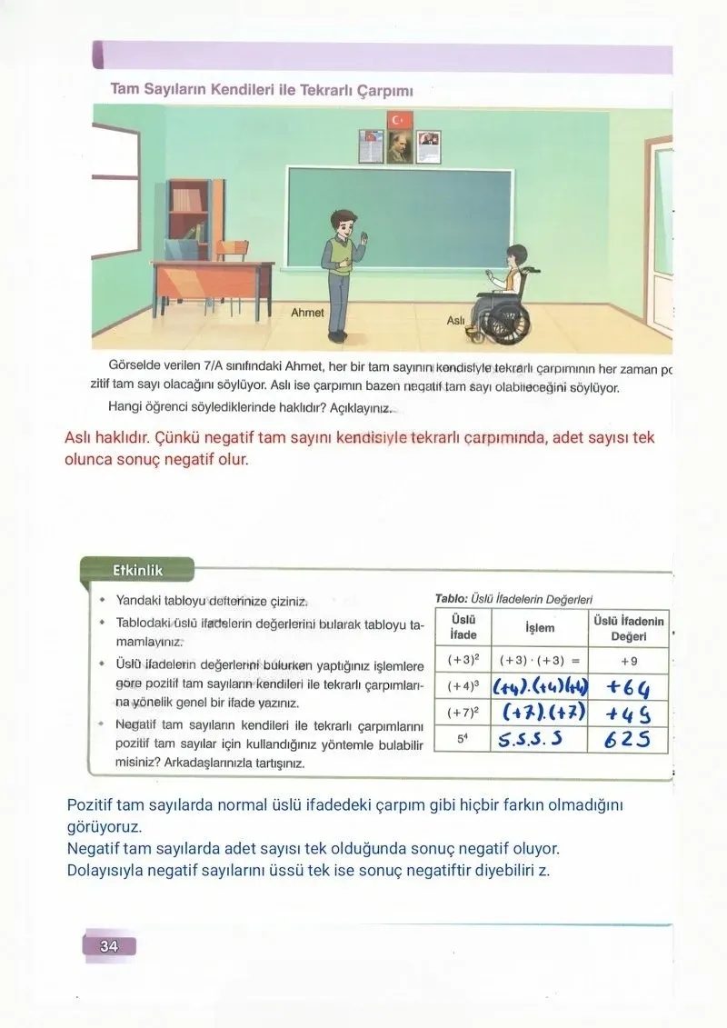 7. Sınıf Matematik Ders Kitabı Cevapları Edat Yayınları Sayfa 34 Çözüm Görseli