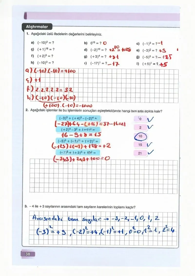 7. Sınıf Matematik Ders Kitabı Cevapları Edat Yayınları Sayfa 38 Çözüm Görseli