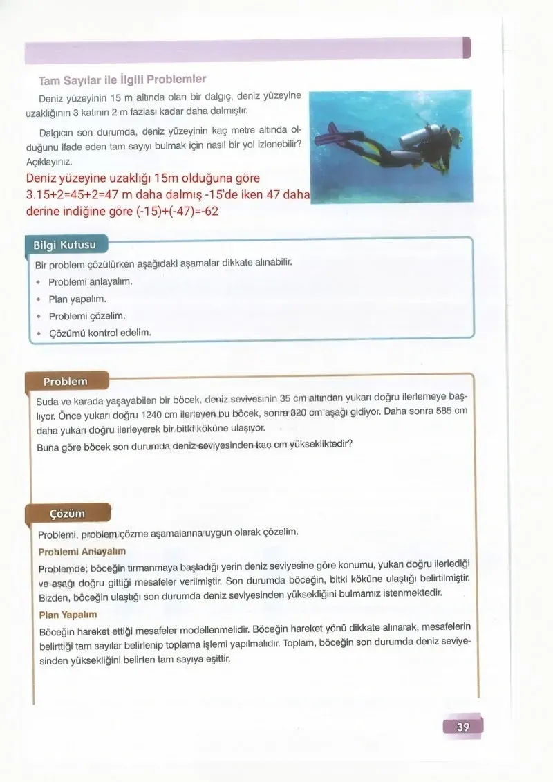 7. Sınıf Matematik Ders Kitabı Cevapları Edat Yayınları Sayfa 39 Çözüm Görseli