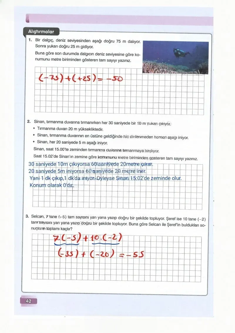 7. Sınıf Matematik Ders Kitabı Cevapları Edat Yayınları Sayfa 42 Çözüm Görseli