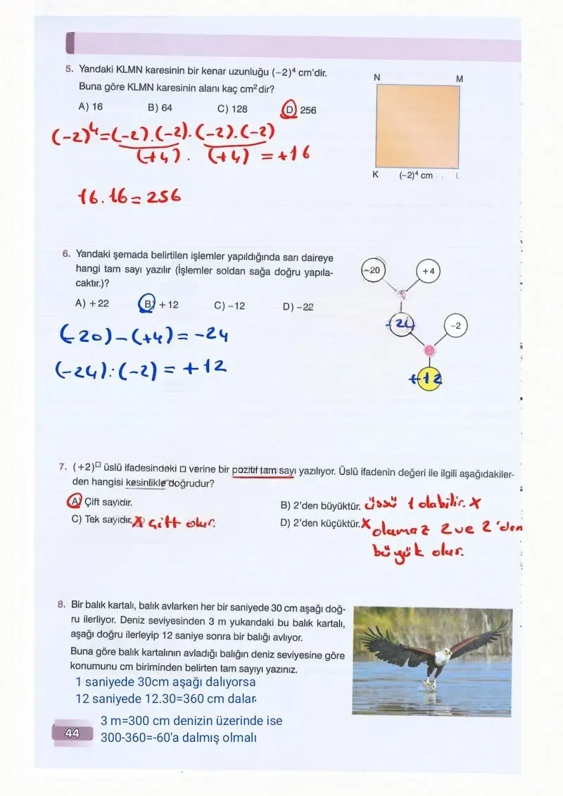 7. Sınıf Matematik Ders Kitabı Cevapları Edat Yayınları Sayfa 44 Çözüm Görseli