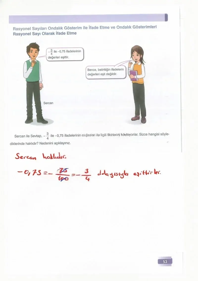 7. Sınıf Matematik Ders Kitabı Cevapları Edat Yayınları Sayfa 53 Çözüm Görseli