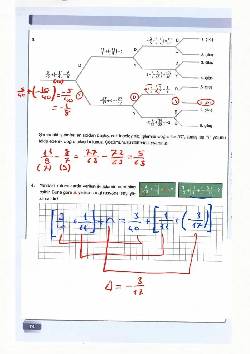 7. Sınıf Matematik Ders Kitabı Cevapları Edat Yayınları Sayfa 74 Çözüm Görseli