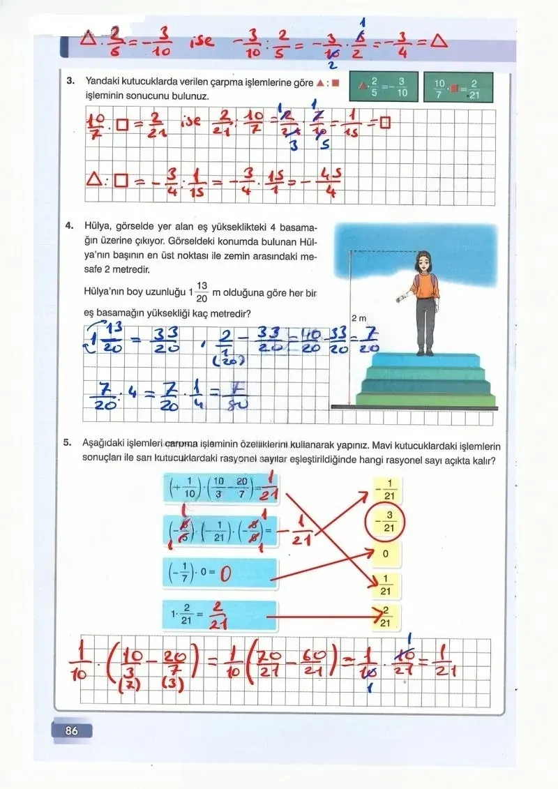 7. Sınıf Matematik Ders Kitabı Cevapları Edat Yayınları Sayfa 86 Çözüm Görseli