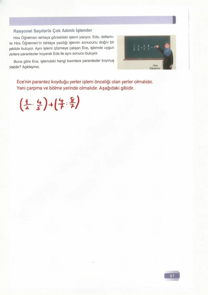 7. Sınıf Matematik Ders Kitabı Cevapları Edat Yayınları Sayfa 87 Çözüm Görseli