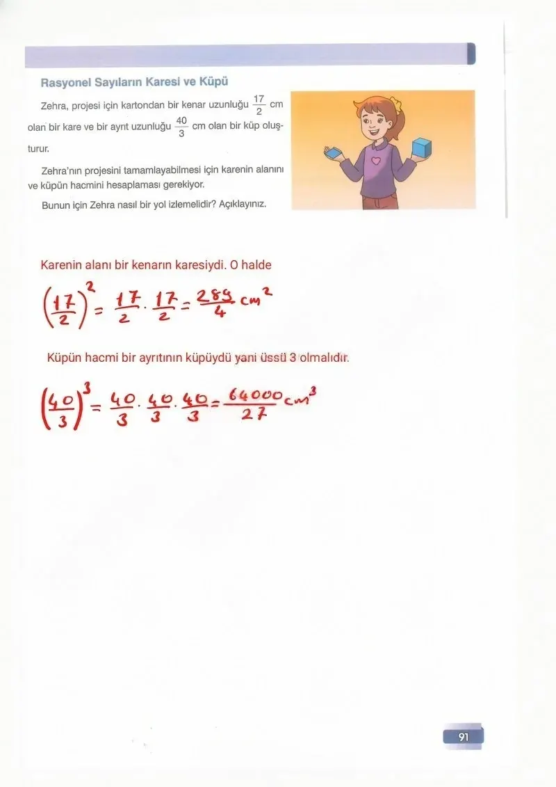 7. Sınıf Matematik Ders Kitabı Cevapları Edat Yayınları Sayfa 91 Çözüm Görseli