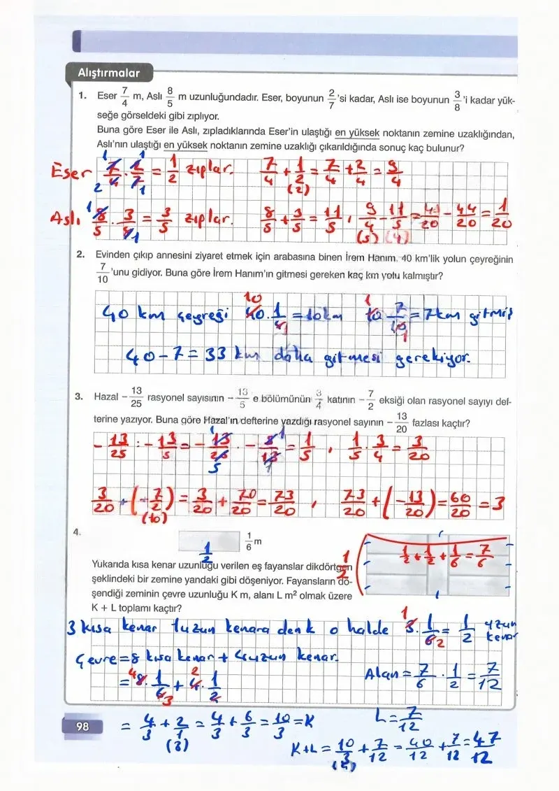 7. Sınıf Matematik Ders Kitabı Cevapları Edat Yayınları Sayfa 98 Çözüm Görseli