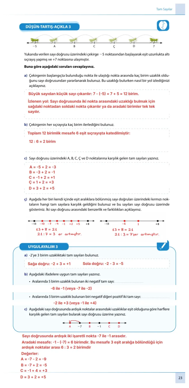 7. Sınıf Matematik Ders Kitabı Cevapları Meb Yayınları 1. Kitap Sayfa 23 Çözüm Görseli