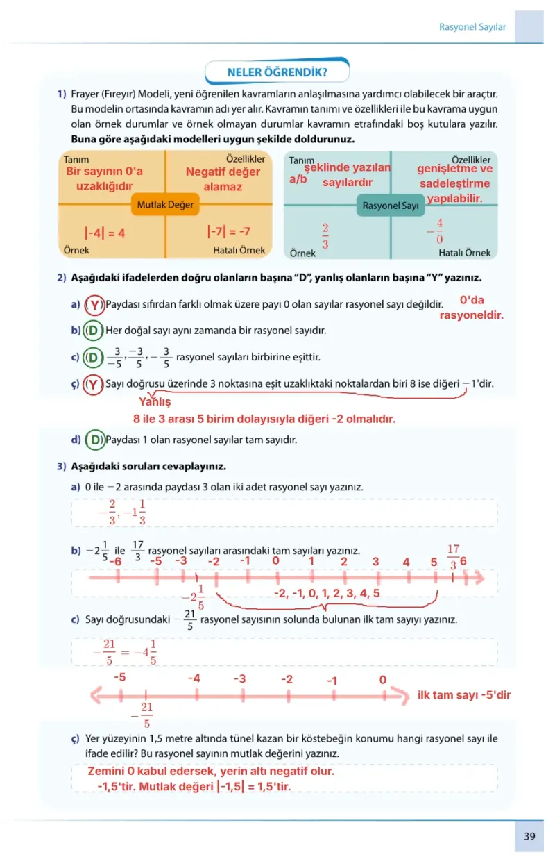 7. Sınıf Matematik Ders Kitabı Cevapları Meb Yayınları 1. Kitap Sayfa 39 Çözüm Görseli
