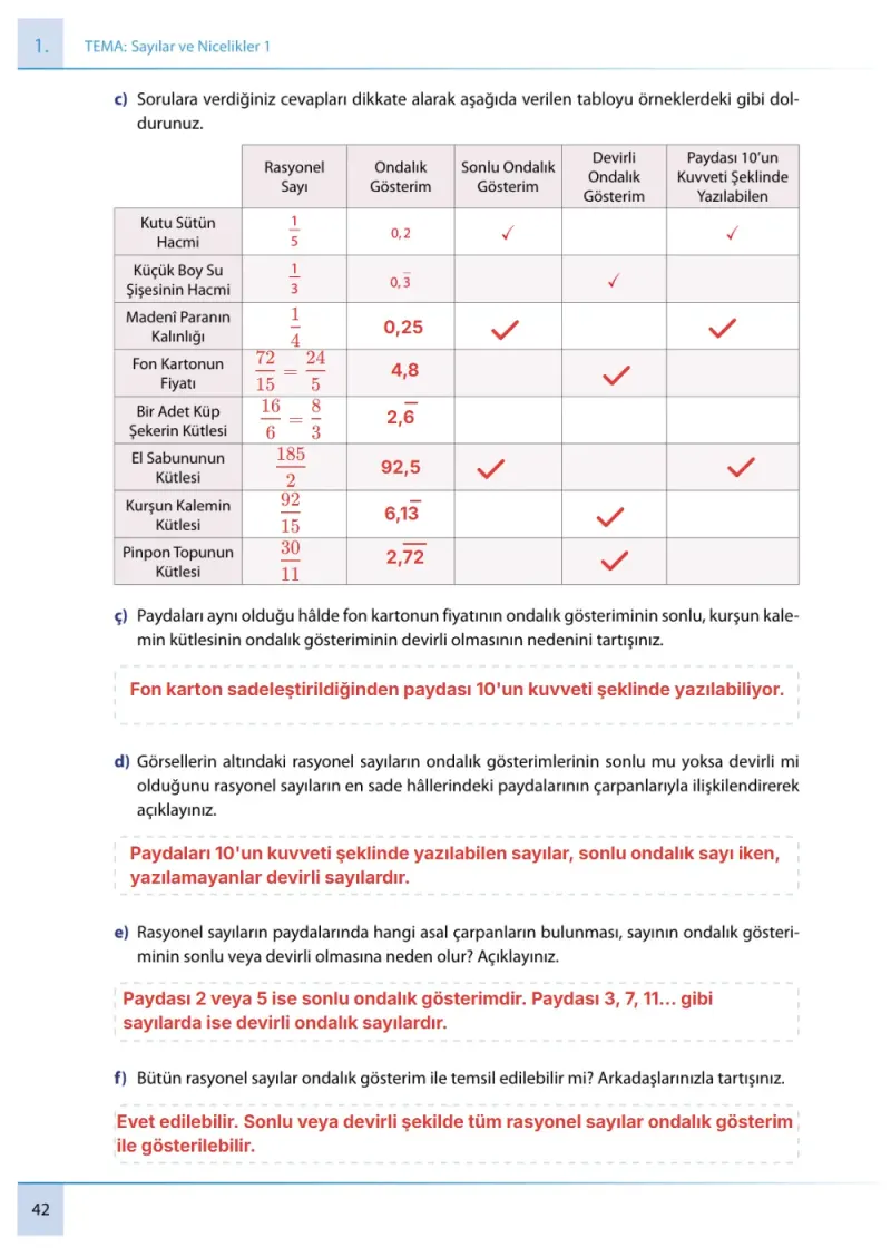 7. Sınıf Matematik Ders Kitabı Cevapları Meb Yayınları 1. Kitap Sayfa 42 Çözüm Görseli